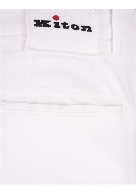 Pantalone Slim Fit In Cotone Bianco KITON | UFPP79J0736B16