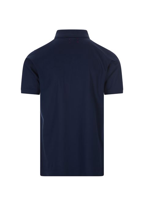 Dark Blue Polo Shirt With Logo KITON | UK1090E23K295