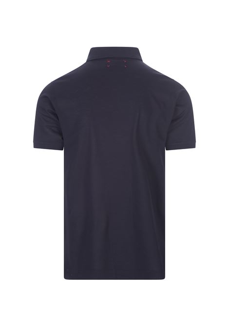 Navy Blue Polo Shirt With Logo KITON | UK1090E23K4