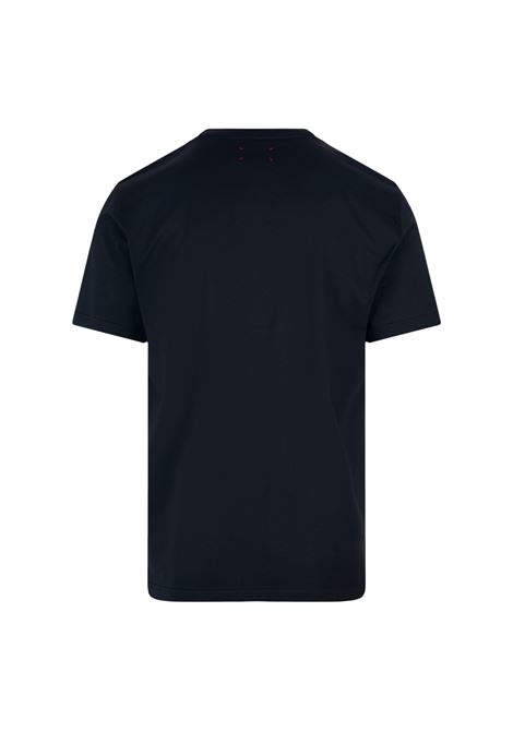 Navy Blue T-Shirt With Embroidered Logo KITON | UK1274E23K4