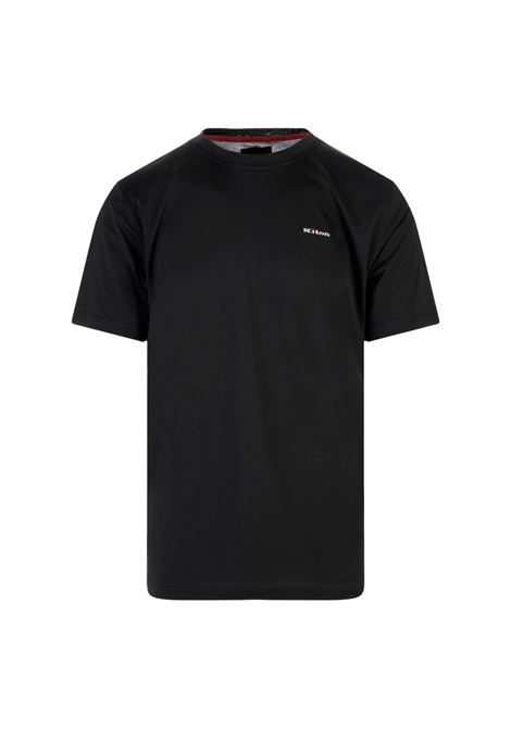 Black T-Shirt With Embroidered Logo KITON | UK1274E23K5