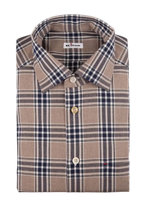 Beige Nerano Shirt With Check Pattern KITON | UMCNERH0748711