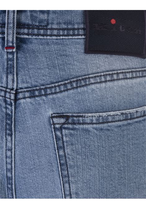 jeans uomo vita media lavaggio chiaro KITON | UPNJSMJ0740B01
