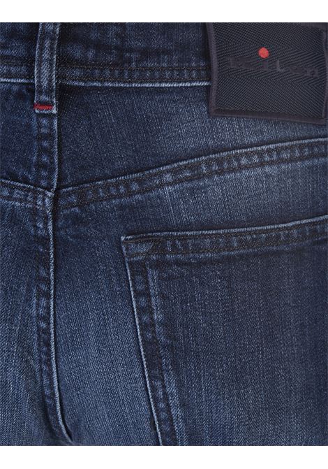 jeans uomo effetto delavè blue navy KITON | UPNJSMJ0740B03