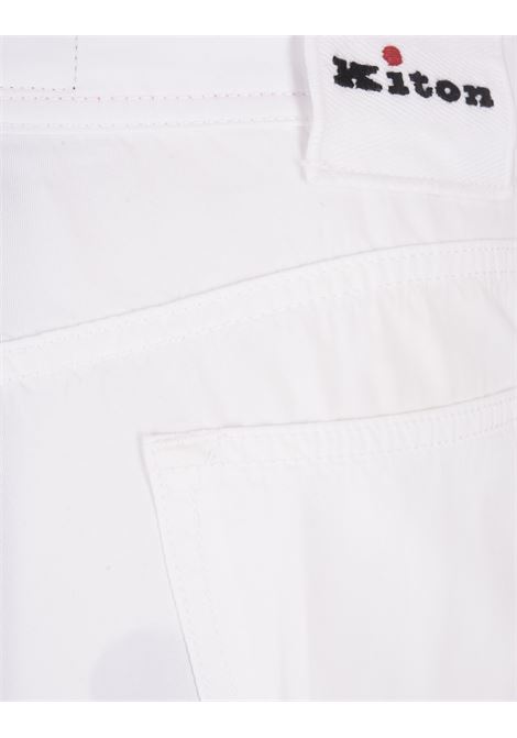 Pantalone a Gamba Dritta Bianco KITON | UPNJSMJ0753B16