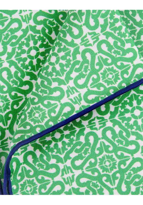 Pocket Handkerchief With Green Majolica Pattern KITON | UPOCHCXB600020