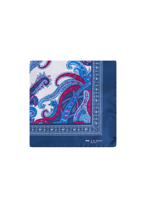 White Pocket Handkerchief With Paisley Print KITON | UPOCHCXB601610