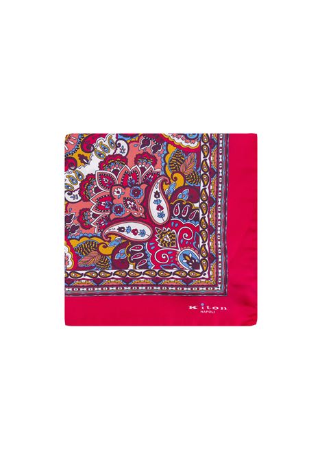 Red Pocket Handkerchief With Paisley Print KITON | UPOCHCXB601622