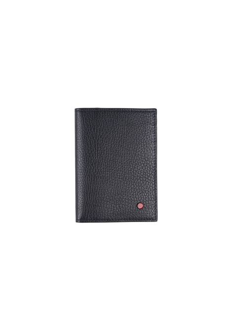 Black Leather Passport Holder With Logo KITON | UPPASSN0084504