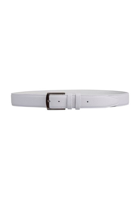 White Textured Leather Belt KITON | USC3PN0012611