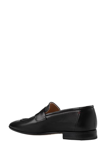 Black Loafer With Monogram In Relief KITON | USSLI04N0089101