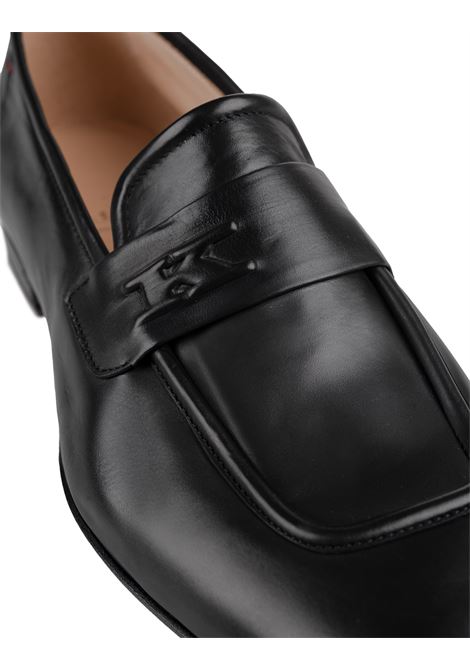 Black Loafer With Monogram In Relief KITON | USSLI04N0089101