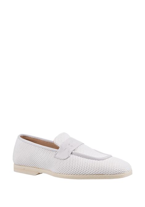 White Perforated Loafer with Embossed Monogram KITON | USSLI4GN0089201