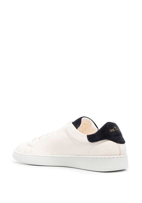 White Sneakers With Blue Suede Inserts KITON | USSTEN2N0088804
