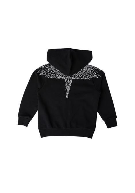 Black Triangle Wings Hoodie MARCELO BURLON KIDS | CBBE001S23FLE0011001