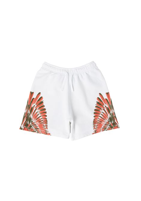 White Shorts With Red Printed Wings MARCELO BURLON KIDS | CBCI004S23FLE0010120