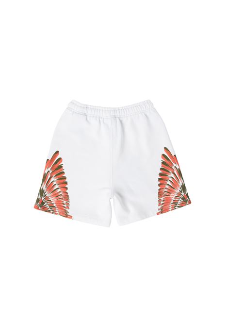White Shorts With Red Printed Wings MARCELO BURLON KIDS | CBCI004S23FLE0010120