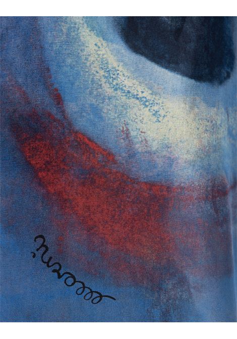 Dark Blue Silk Bowling Shirt With Artwork MARNI | CAMA0466I0-UTSF97BBB44