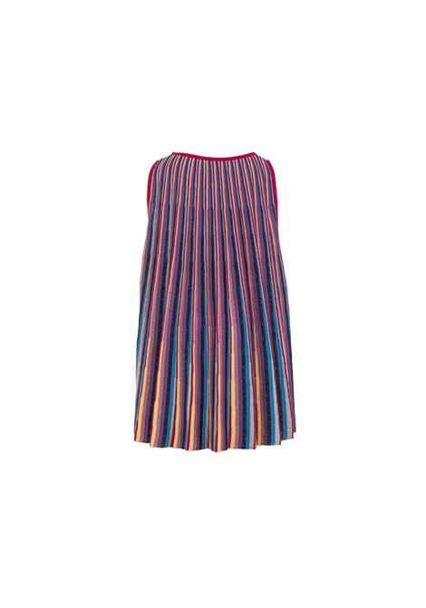 Multicoloured Laminated Knit Sleeveless Dress MISSONI KIDS | MS1A42-X0004999