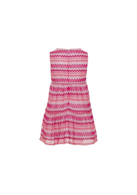 Sleeveless Dress In Pink Knit With Zig-Zag Motif MISSONI KIDS | MS1A62-Q0007502FU