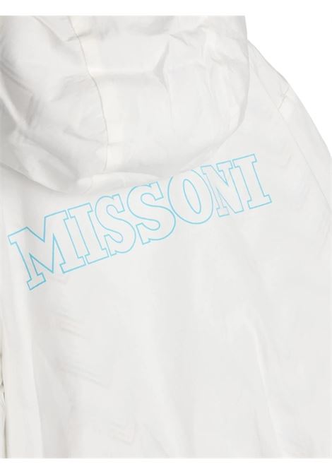 White Windbreaker Jacket With Multicoloured Pattern MISSONI KIDS | MS2P17-N0166100BL