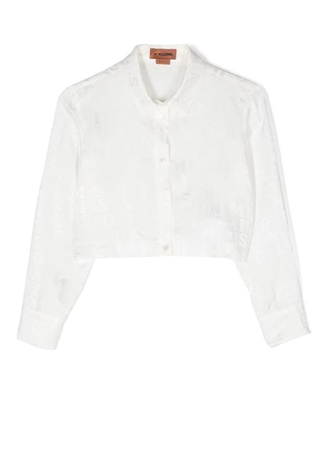 White Satin Jacquard Shirt With Logo MISSONI KIDS | MS5A00-K0117100