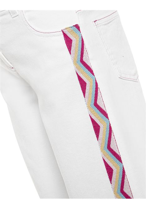 Jeans a Palazzo Bianchi Con Bande Laterali Multicolore MISSONI KIDS | MS6B31-D0039100