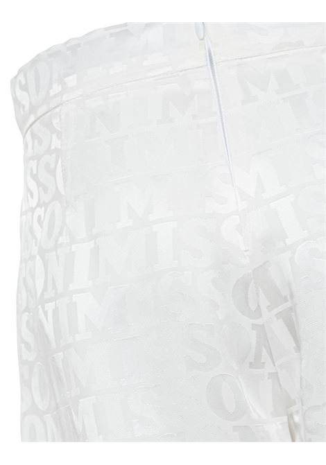 Shorts In Raso Jacquard Bianco Con Logo MISSONI KIDS | MS6B49-K0117100