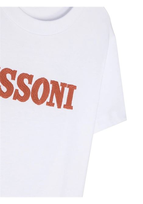 T-Shirt Bianca Con Logo a Contrasto MISSONI KIDS | MS8P11-J0177100RG