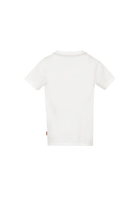 White T-Shirt With Multicolored Zig Zag Front Panel MISSONI KIDS | MS8Q21-Z0082100MC