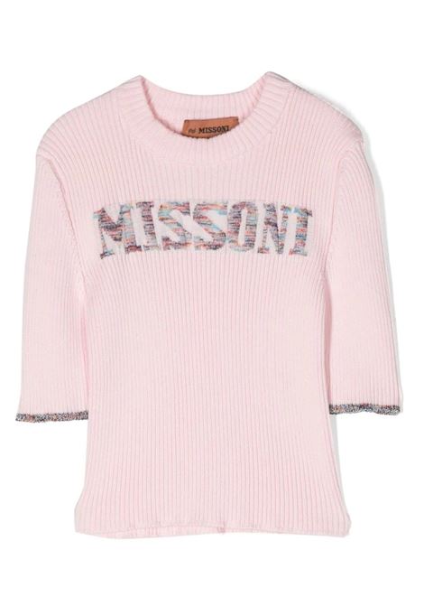 Pink Pullover With Logo and 3/4 Sleeve MISSONI KIDS | MS9A11-X0007501