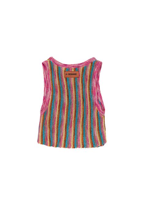 Multicoloured Laminated Knit Sleeveless Top MISSONI KIDS | MS9A72-X0097999