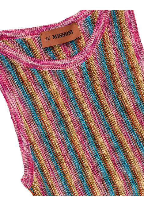 Multicoloured Laminated Knit Sleeveless Top MISSONI KIDS | MS9A72-X0097999
