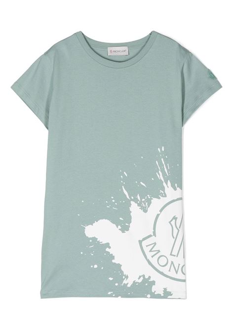 T-Shirt Paint Splatter Verde Menta MONCLER ENFANT | 8C000-07 899WA813