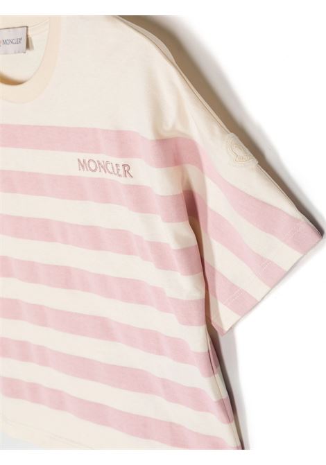 Pink Striped T-Shirt MONCLER ENFANT | 8C000-44 899WAS05