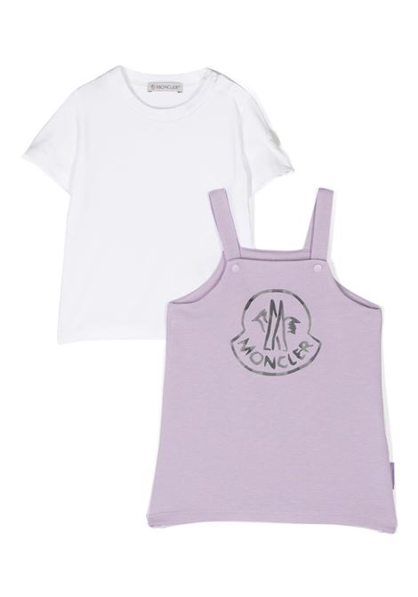 Set Con T-Shirt Bianca e Tutina Lilla MONCLER ENFANT | 8M000-23 899AR61A