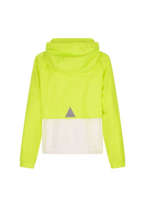 White And Fluo Green Zipped Hoodie MONCLER GRENOBLE | 8G000-01 809AD038