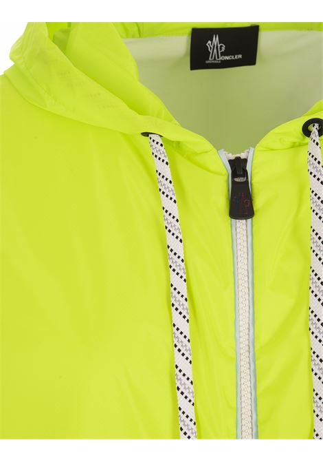 White And Fluo Green Zipped Hoodie MONCLER GRENOBLE | 8G000-01 809AD038