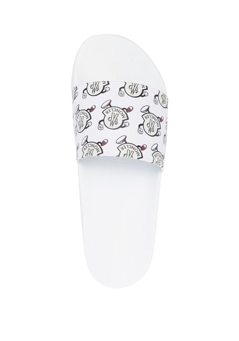 Logoed White Basile Slippers MONCLER | 4C000-40 M3127001