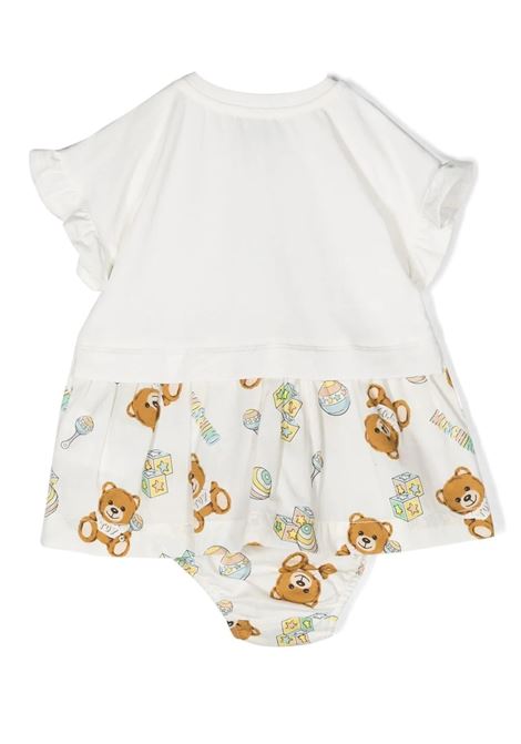 Ivory Dress With Logo and Baby Teddy MOSCHINO KIDS | MDV0AALBA1010063