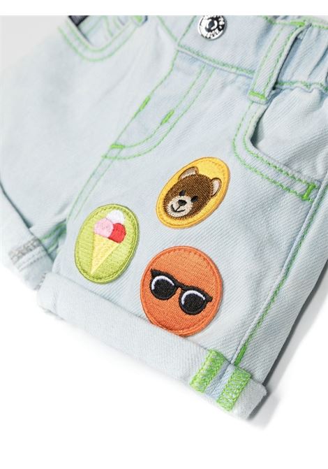 Denim Shorts With Embroidered Patches MOSCHINO KIDS | MUQ00QL0E1240213
