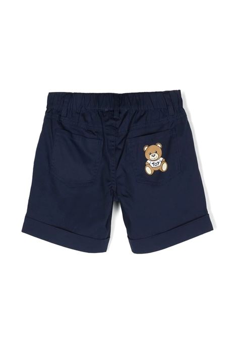 Navy Blue Moschino Teddy Bear Chino Shorts MOSCHINO KIDS | MUQ00RLMA0140016