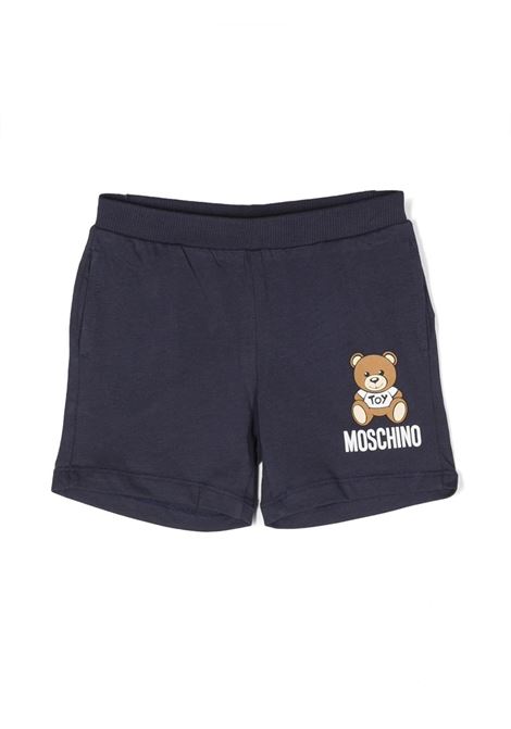 Shorts Sportivi Moschino Teddy Bear Blu Navy MOSCHINO KIDS | MUQ00VLAA0340016