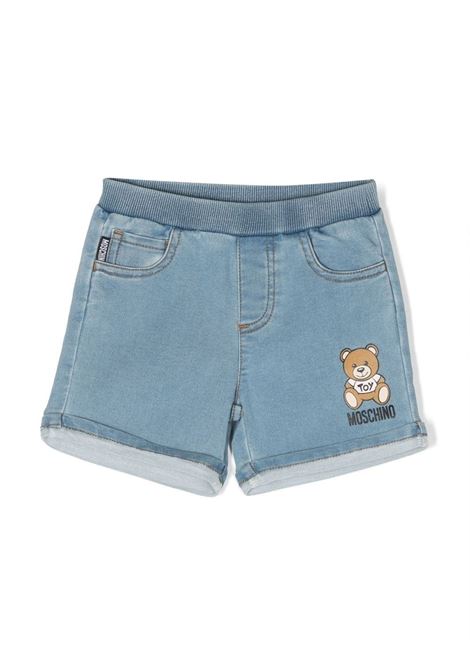 Moschino Teddy Bear Shorts In Light Blue Denim MOSCHINO KIDS | MUQ00WLDE1340020