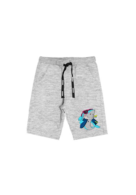 Grey Bermuda Shorts With Shark Bite Print MOUSSE DANS LA BOUCHE | MKBF7275UNICA