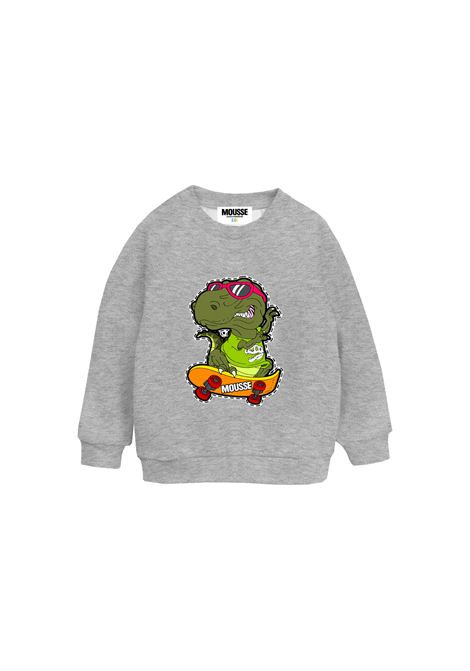 Grey Crew Neck Sweatshirt With T Rex Skate Print MOUSSE DANS LA BOUCHE | MKFG7277UNICA