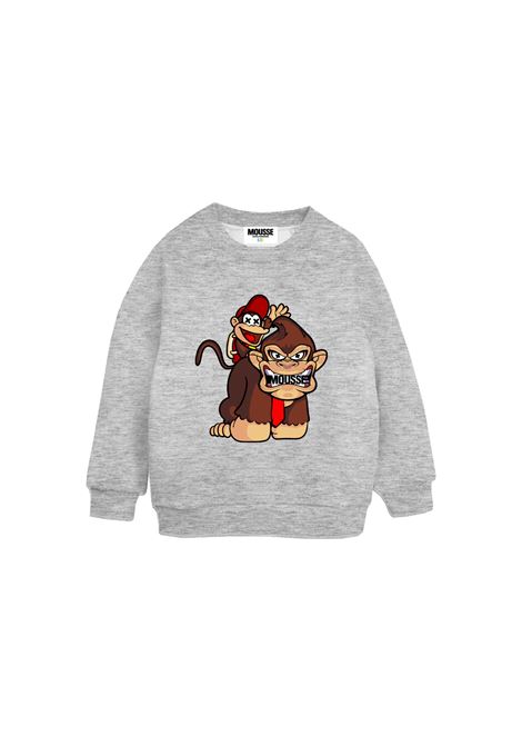 Grey Crew Neck Sweatshirt With Kong Bros Print MOUSSE DANS LA BOUCHE | MKFG7278UNICA