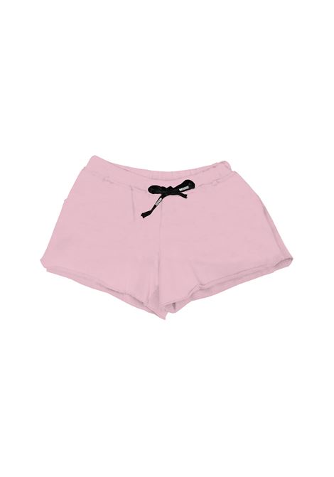 Light Pink Shorts With Raw Cut Hem MOUSSE DANS LA BOUCHE | MKSF3UNICA