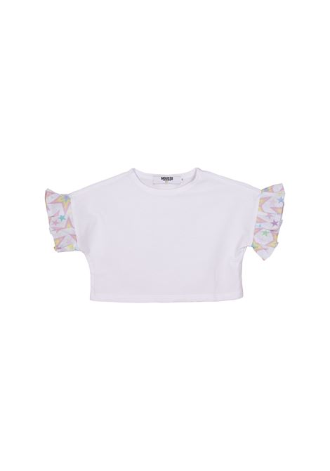 Crop T-Shirt with Star Rainbow Sleeves MOUSSE DANS LA BOUCHE | MKTSCP265UNICA