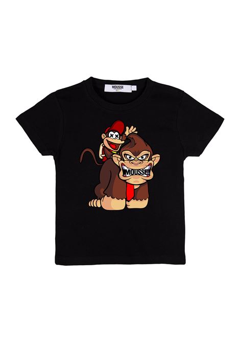 Black T-Shirt With Kong Bros Print MOUSSE DANS LA BOUCHE | MKTSN278UNICA